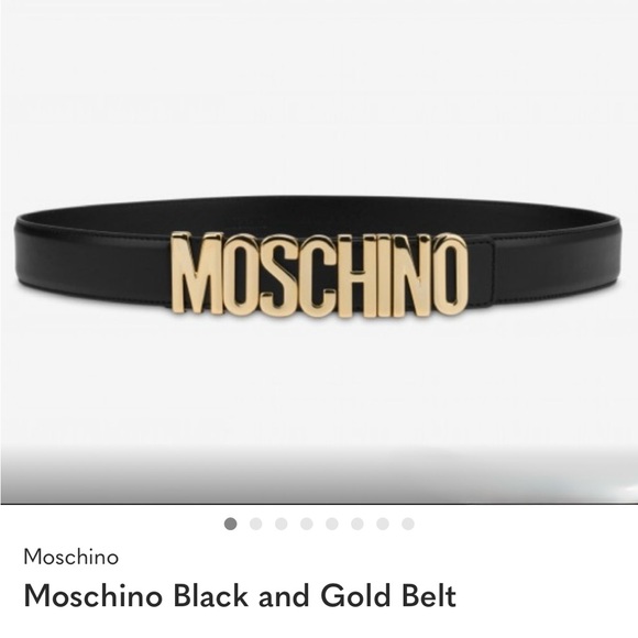 Moschino Accessories - Moschino Elegant Black Belt with Gold Logo